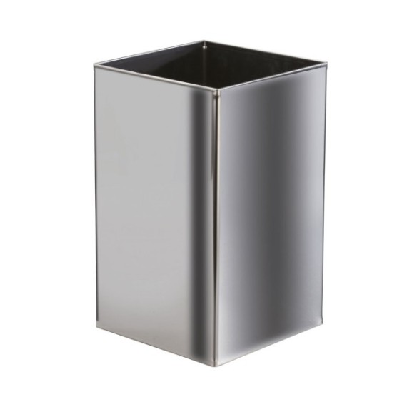 Papelera mural de acero inox acabado satinado 10l.