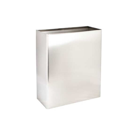 Papelera mural de acero inox 25L acabado satinado.