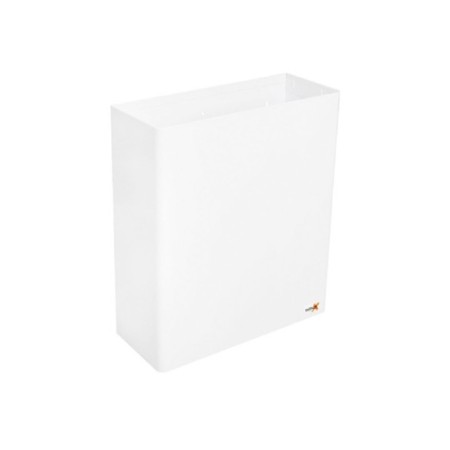 Papelera mural de acero inox 25L acabado blanco.