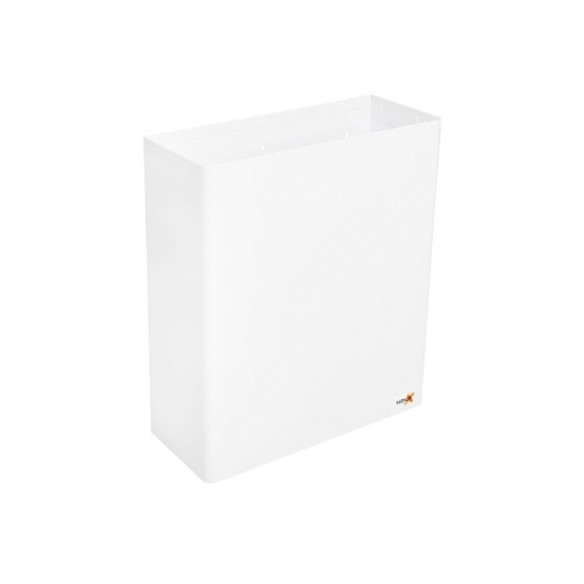 Papelera mural de acero inox 25L acabado blanco.
