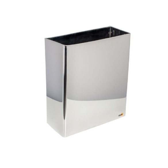 Papelera mural de acero inox 25L acabado brillo.