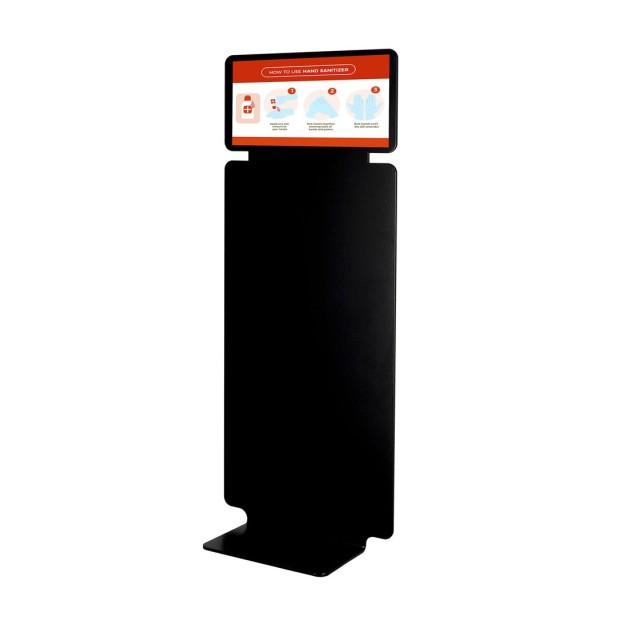 Estación de desinfección de pared con visor negro mate.