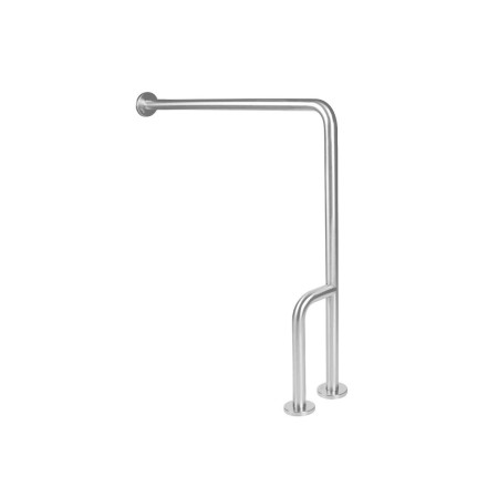 Barra en ángulo pared-suelo posición derecha en acabado satinado. 2