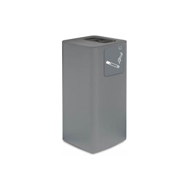 Cenicero pure 50l de acero inoxidable acabado gris.