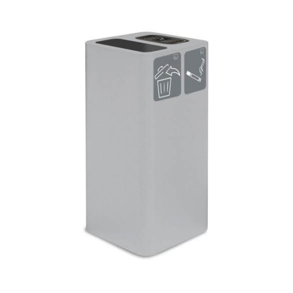 Cenicero pure 100l de acero inoxidable acabado blanco.