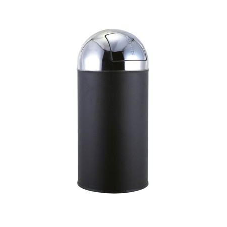 Papelera negra con tapa basculante y capacidad de 40l.