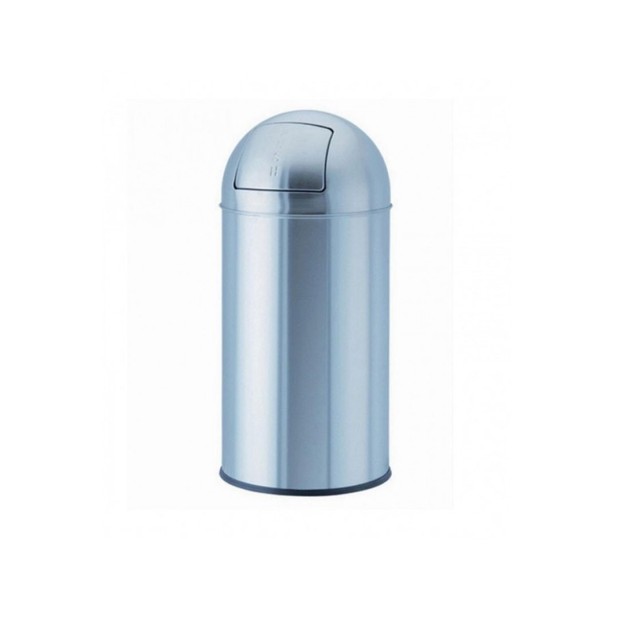 Papelera de acabado satinado con tapa basculante y capacidad de 22l.