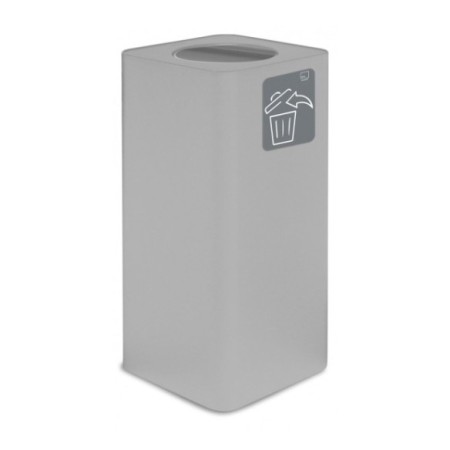 Papelera de reciclaje de acero con capacidad de 100l y tapa abatible. 2