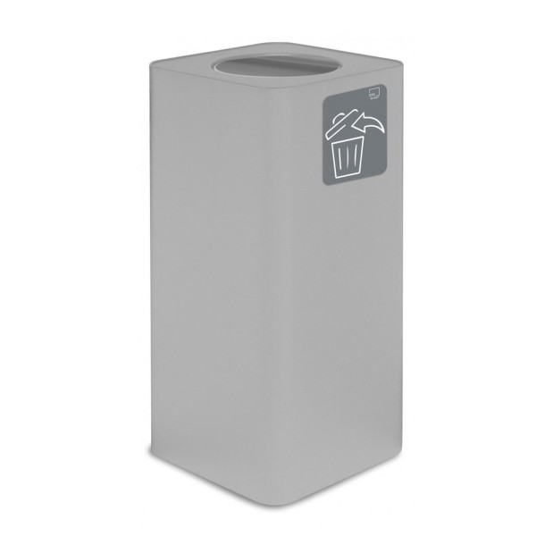 Papelera de reciclaje blanco de acero con capacidad de 100l y tapa abatible.