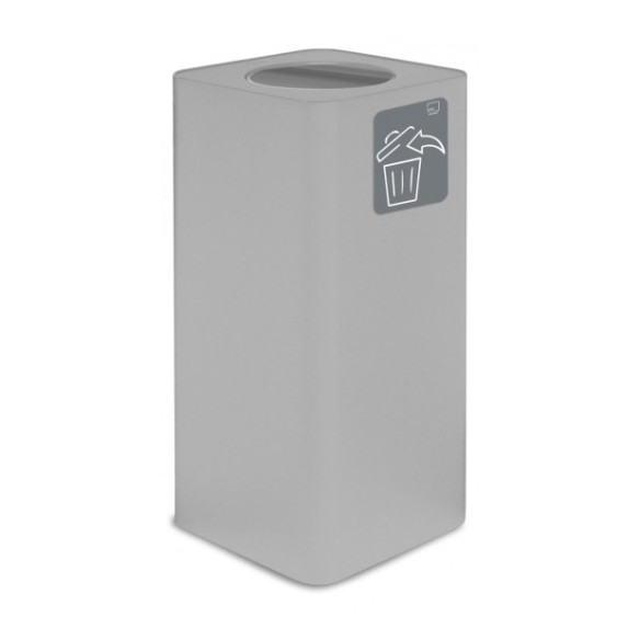 Papelera de reciclaje blanco de acero con capacidad de 100l y tapa abatible.