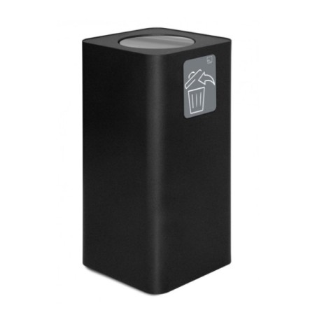 Papelera de reciclaje de acero con capacidad de 100l y tapa abatible. 2