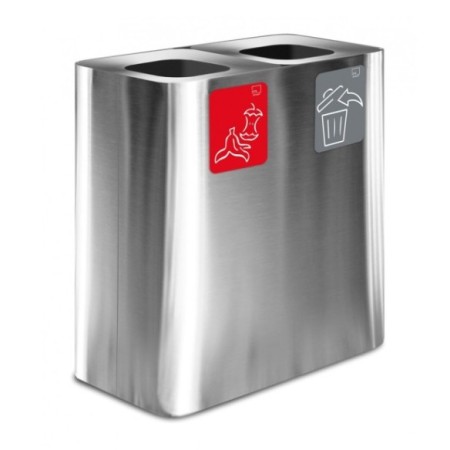 Papelera estación de reciclaje de dos compartimentos y capacidad 200l. 2