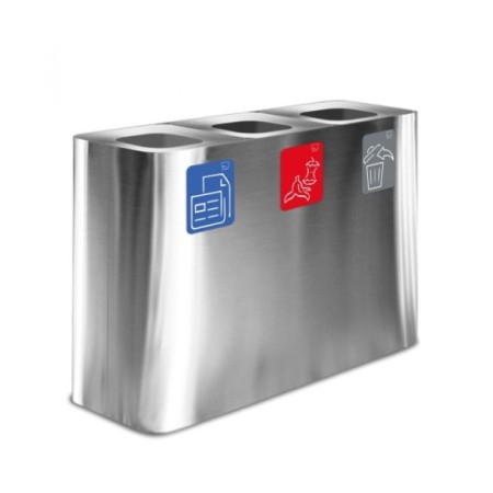 Papelera estación de reciclaje con tres compartimentos y capacidad de 300 litros. 2