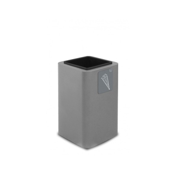 Paragüero pure con recipiente interior acero pintado gris.