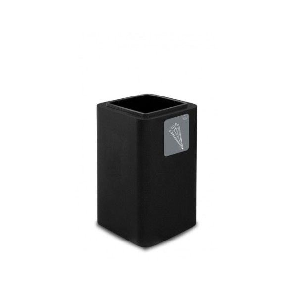 Paragüero pure con recipiente interior acero pintado negro.