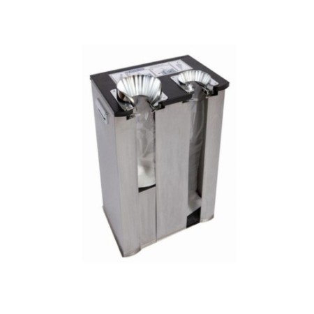 Enfundador de paraguas doble de acero inox satinado.