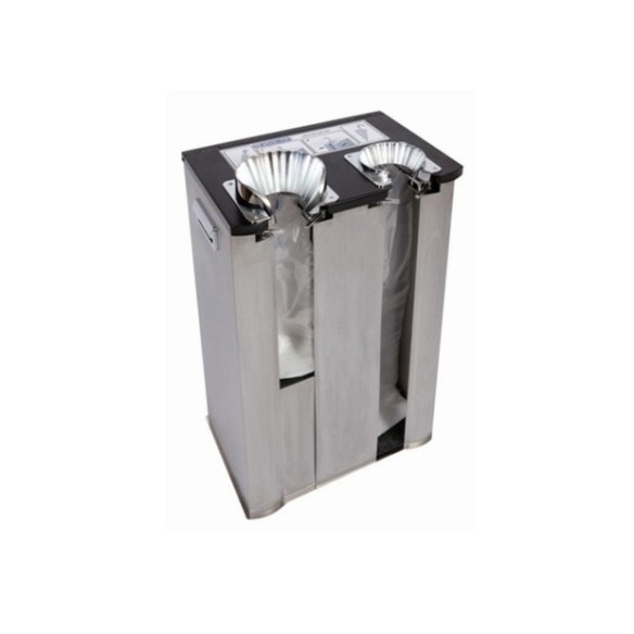 Enfundador de paraguas doble de acero inox satinado.