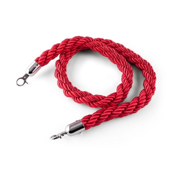 Cordón trenzado rojo.