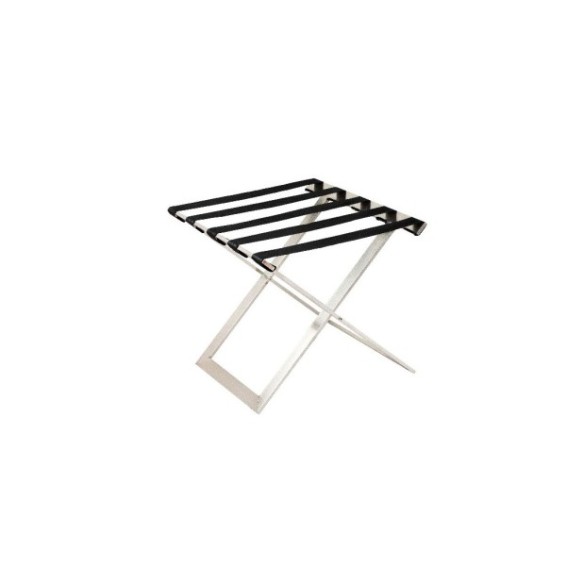 Apoyamaletas premium de acero inoxidable.