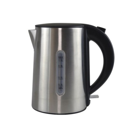 Hervidor de 1 litro con cuerpo de acero inoxidable.